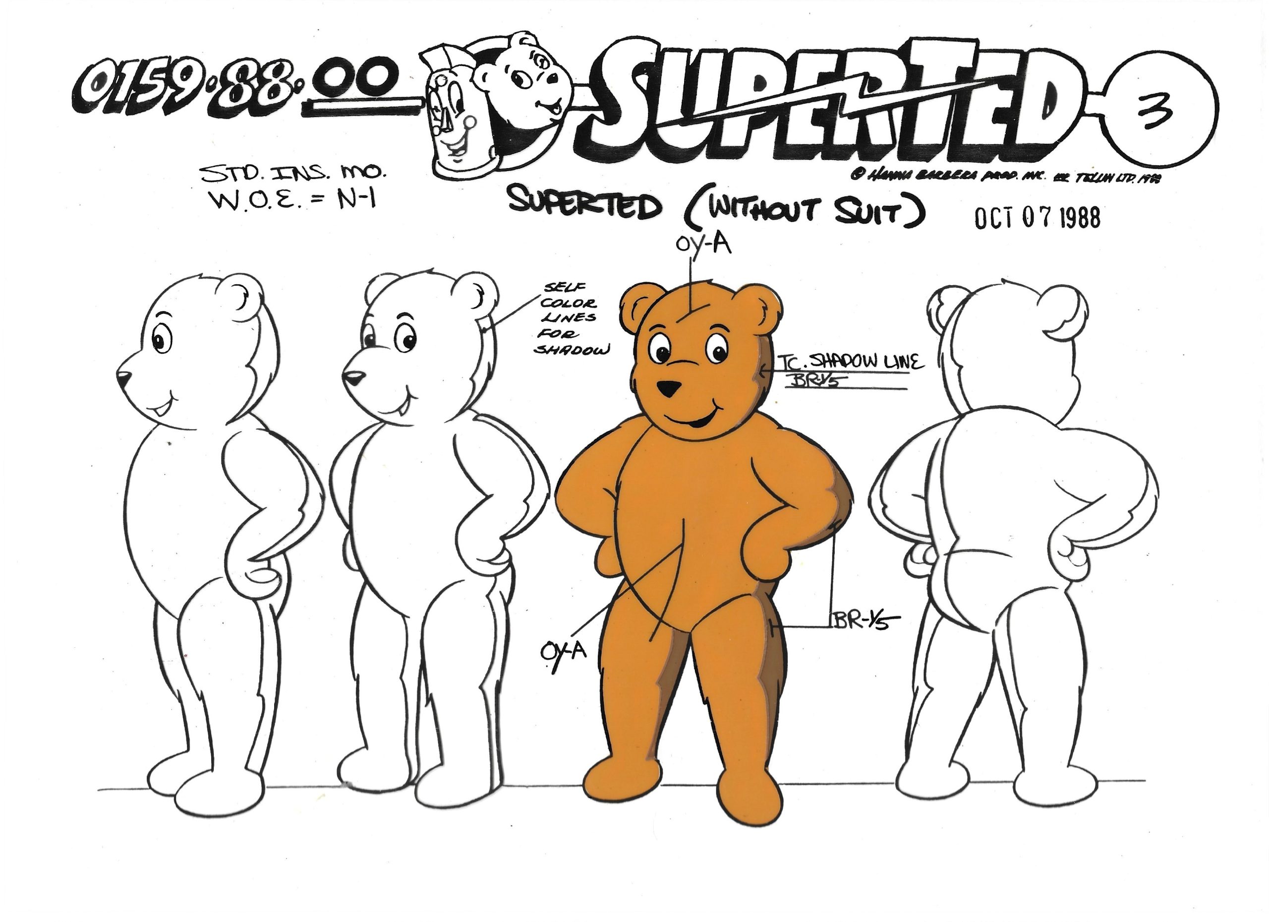 Folia animacyjna z bajki „SUPERTED” – SuperTed (without suit) - Hanna-Barbera, POLAND, 1988 r.