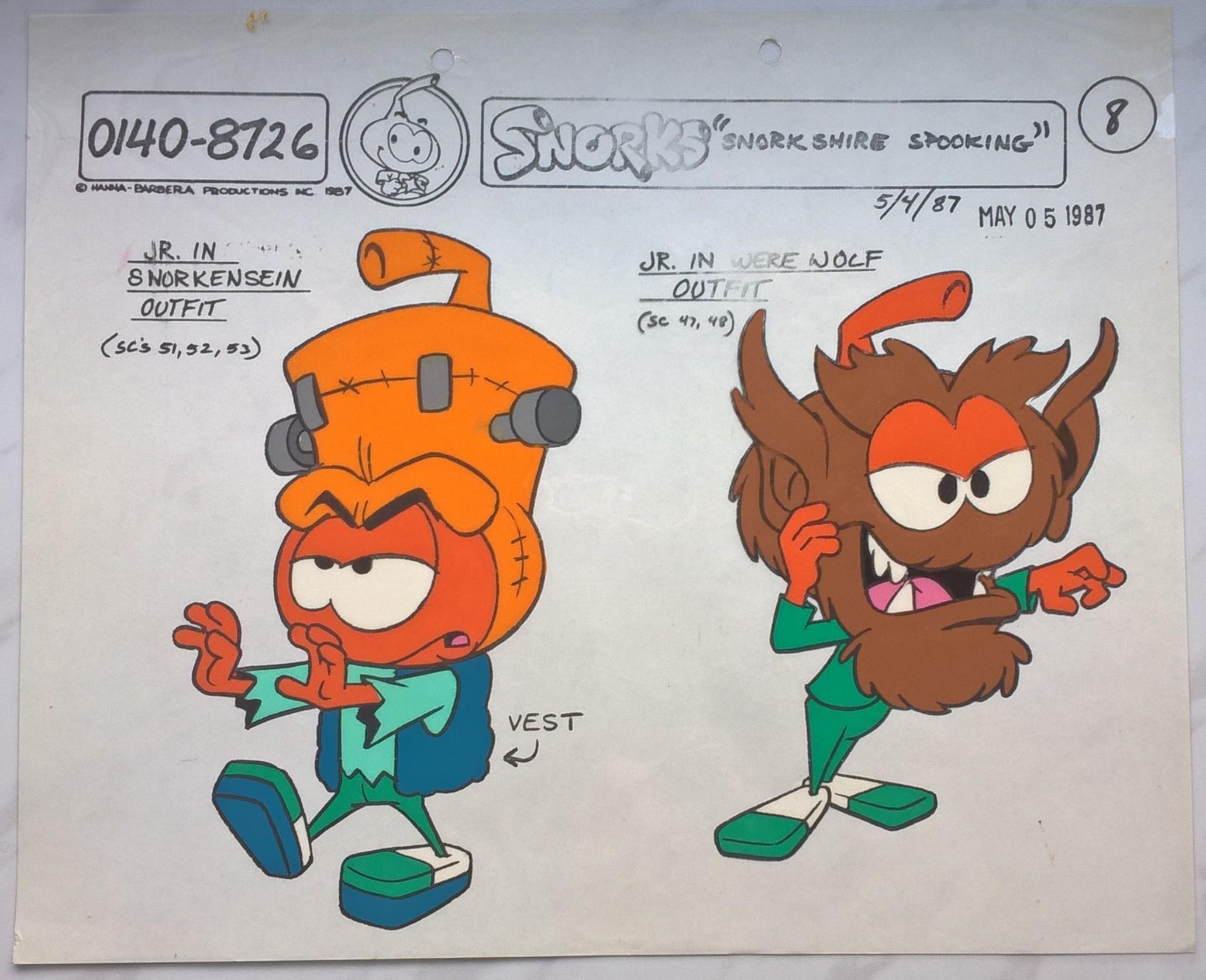 Folia animacyjna SNORKS – SNORKSHIRE SPOOKING: Jr. in were wolf outfit -1987 r.