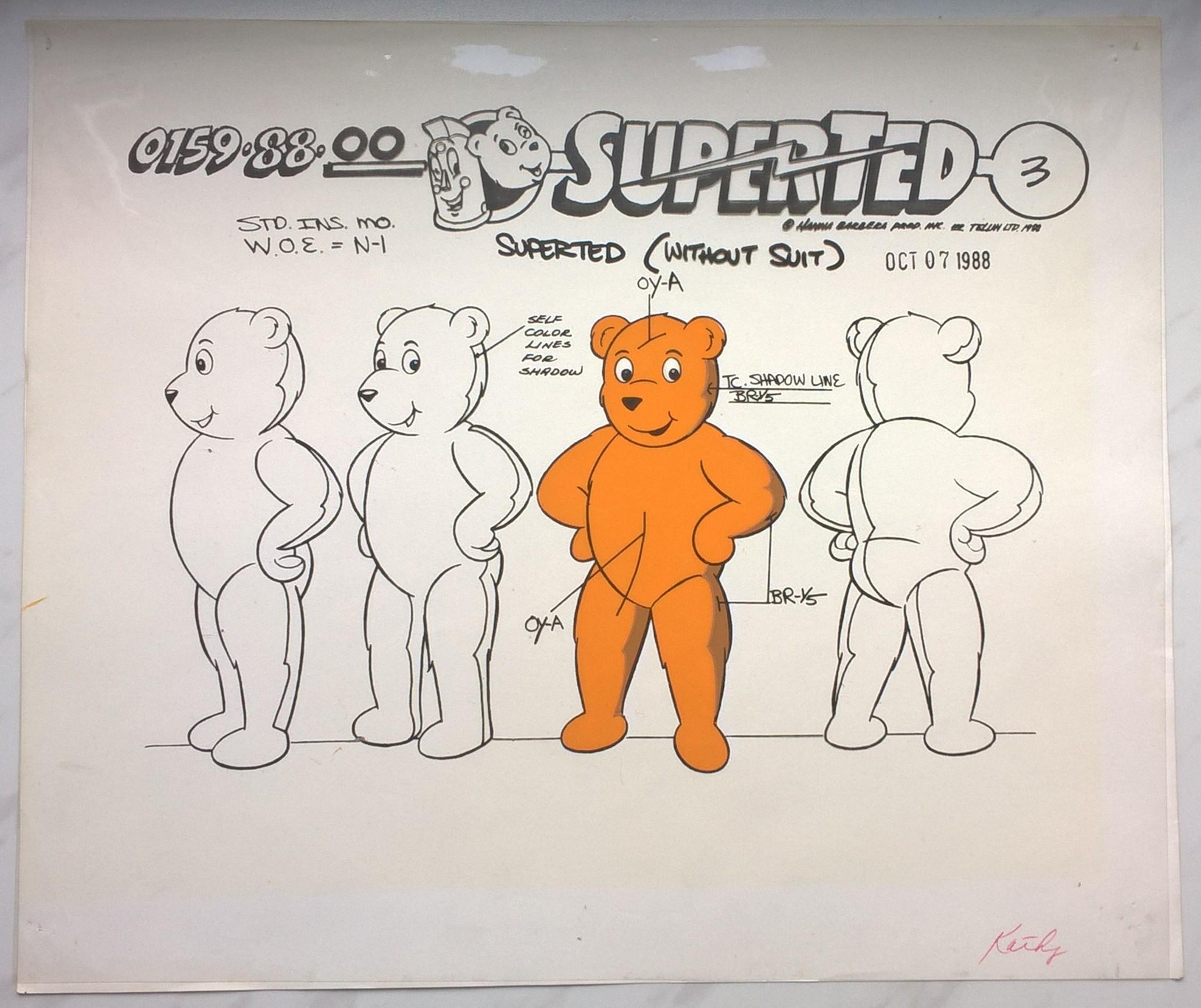 Folia animacyjna z bajki „SUPERTED” – SuperTed (without suit) - Hanna-Barbera, POLAND, 1988 r.