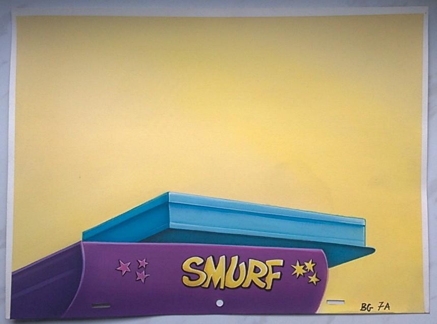 Oryginalne tło animacyjne z bajki Smerfy