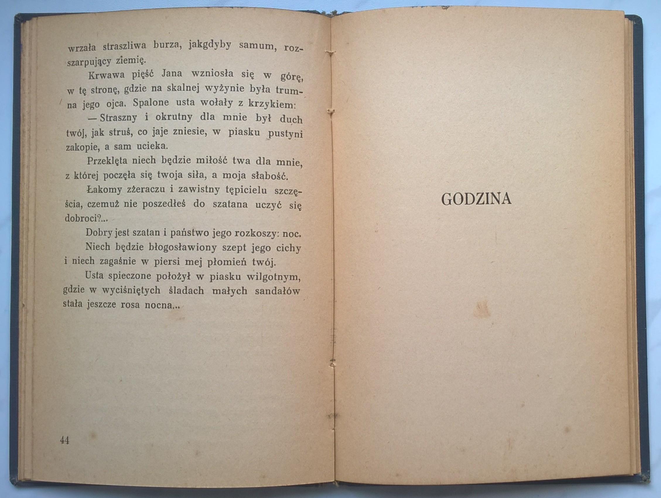 Książka - Stefan Żeromski "Aryman mści się, Godzina", 1923 r.