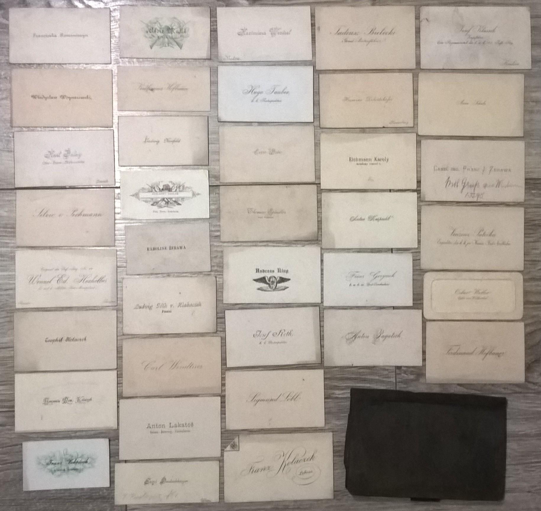 Zestaw starych wizytówek - okres międzywojenny