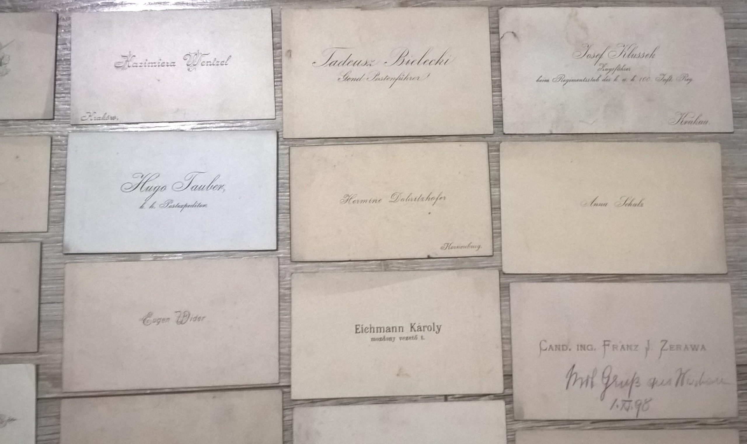 Zestaw starych wizytówek - okres międzywojenny