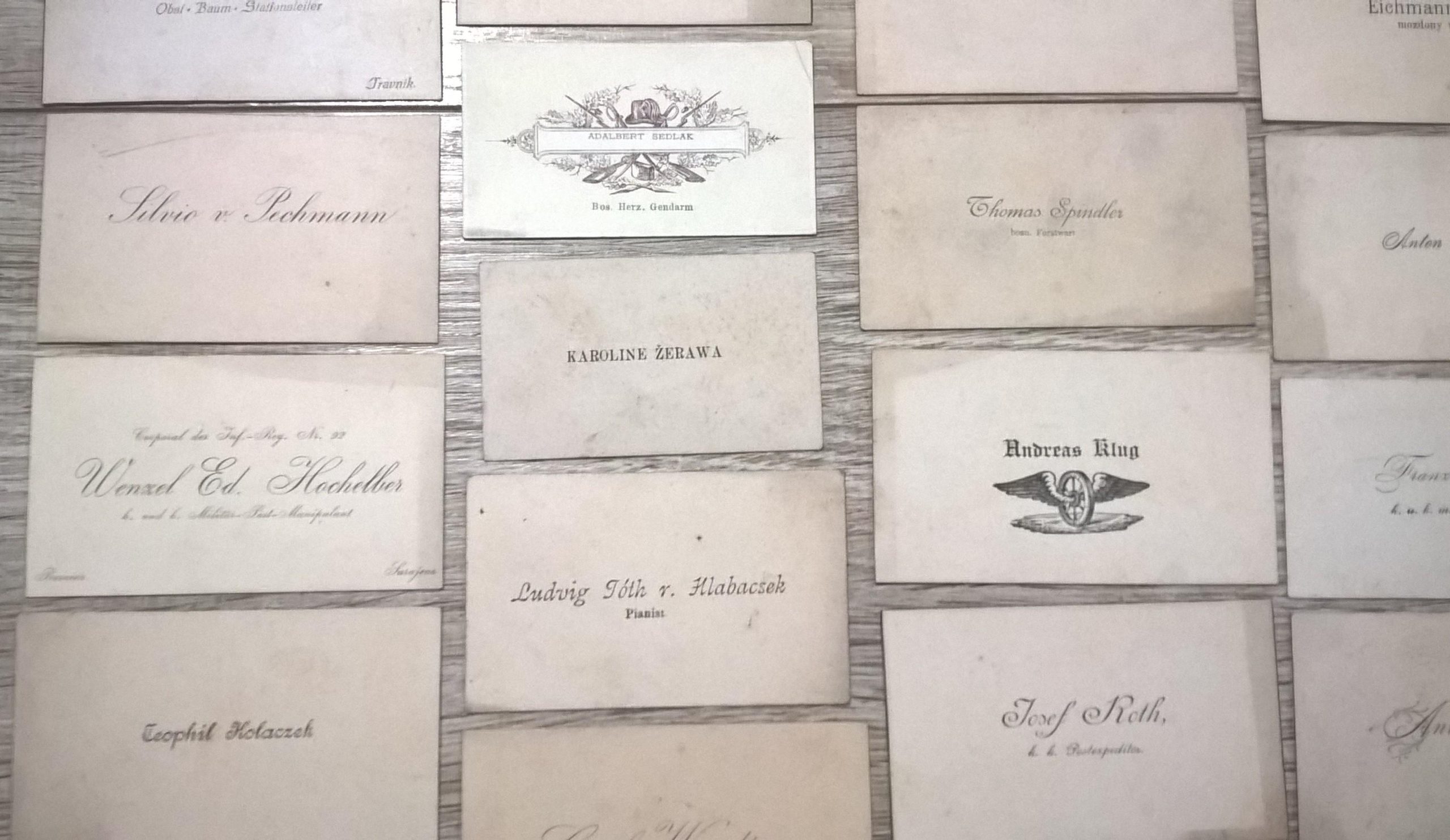 Zestaw starych wizytówek - okres międzywojenny