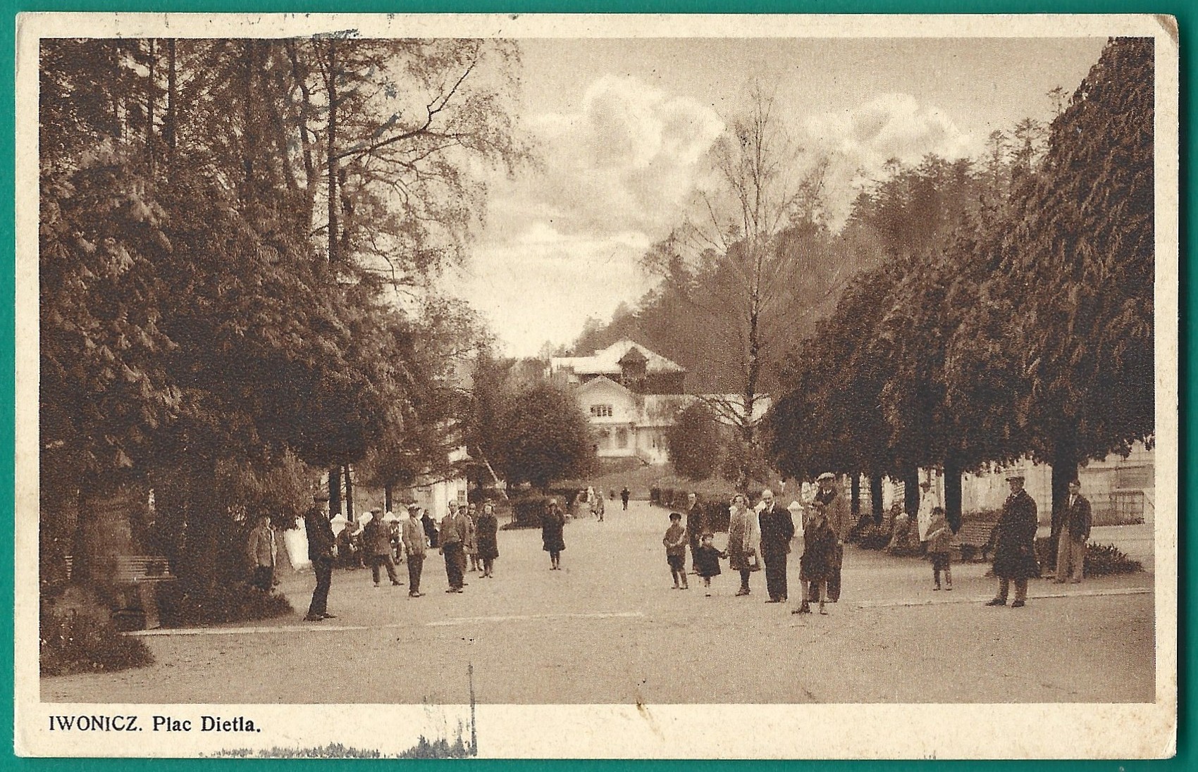 Pocztówka - IWONICZ. Plac Dietla, 1936 r.