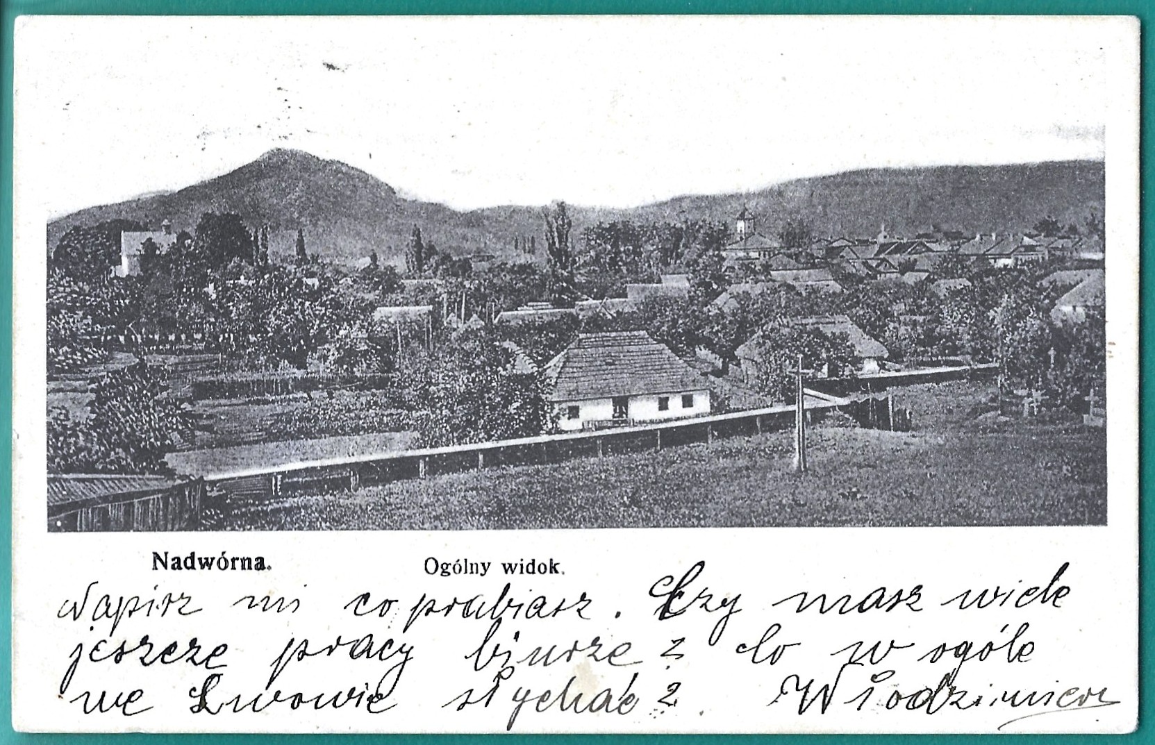 Pocztówka - Nadwórna. Ogólny widok - Kresy wschodnie