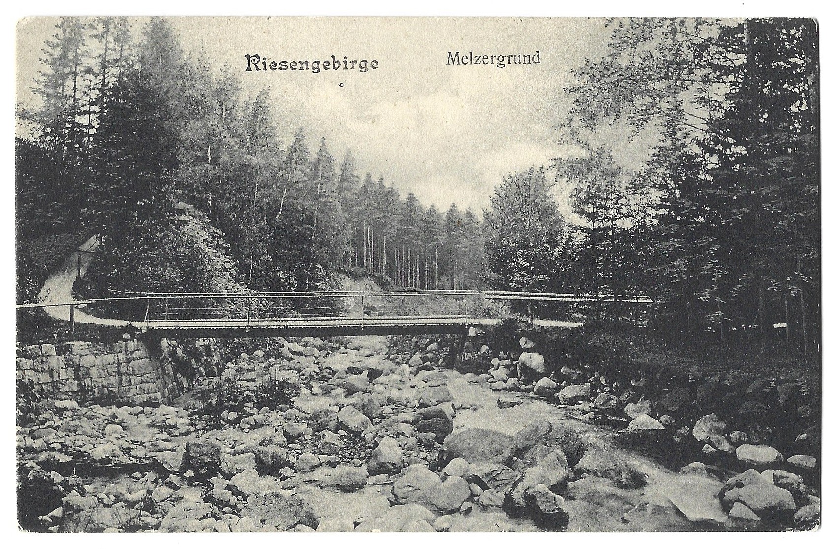 Pocztówka - Riesengebirge. Melzergrund - Karkonosze. Kocioł Łomniczki, 1909 r.