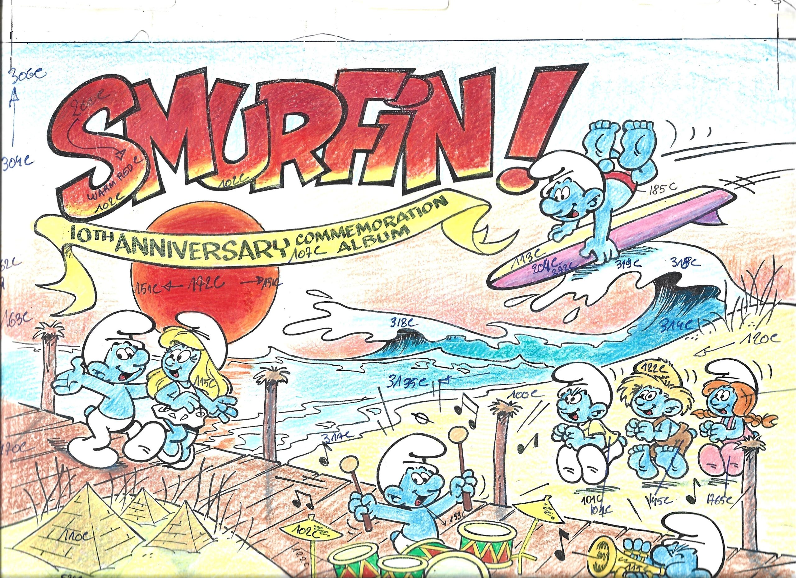 Projekt animacyjny na papierze - SMURFIN! 10th ANNIVERSARY COMMEMORATION ALBUM – Album z okazji 10-lecia – SMERFY