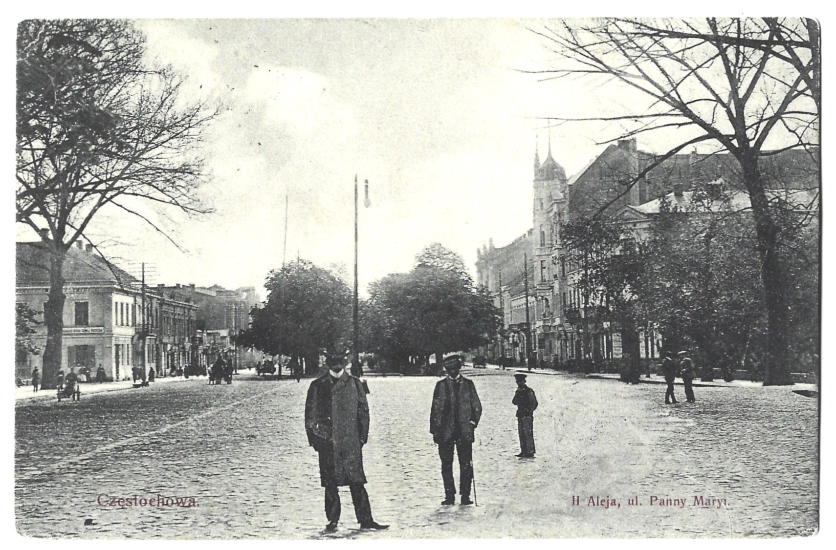 Pocztówka - CZĘSTOCHOWA. II Aleja, ul. Panny Maryi, 1910 r.