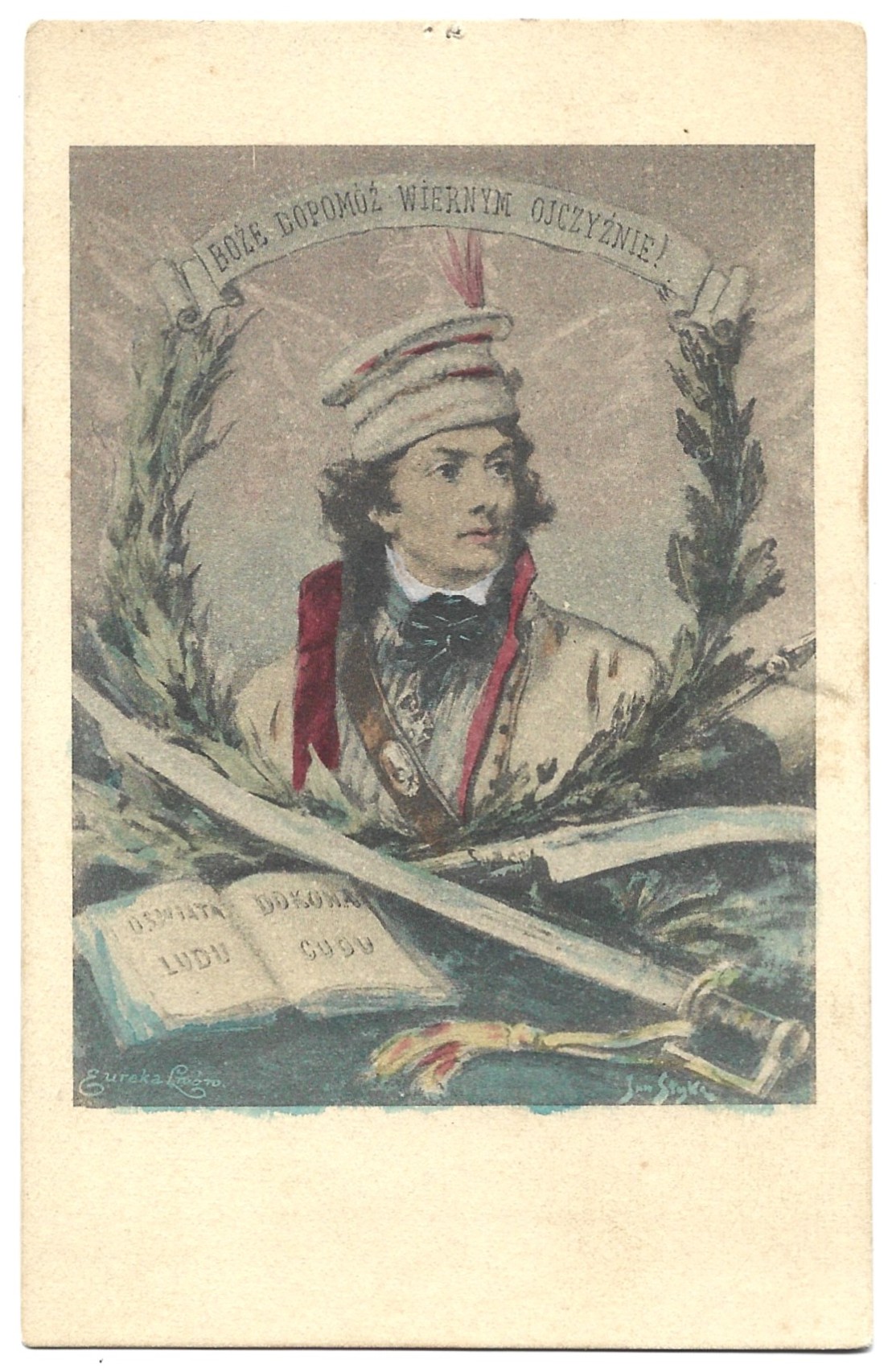 Pocztówka - Tadeusz Kościuszko - malował Jan Styka