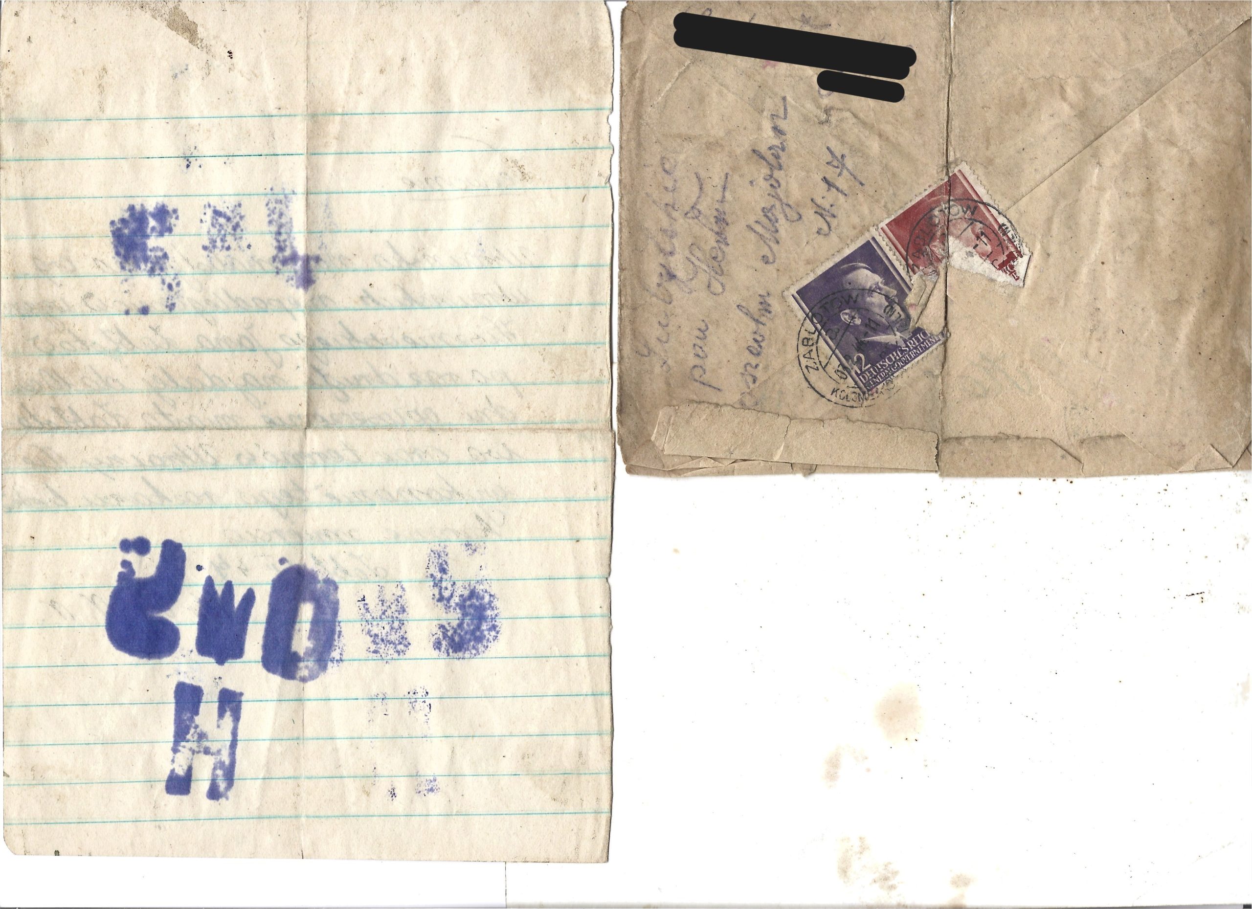 Zestaw oryginalny - dokument OUN-UPA, koperta, zdjęcie - 1944 r. - Kresy Wschodnie