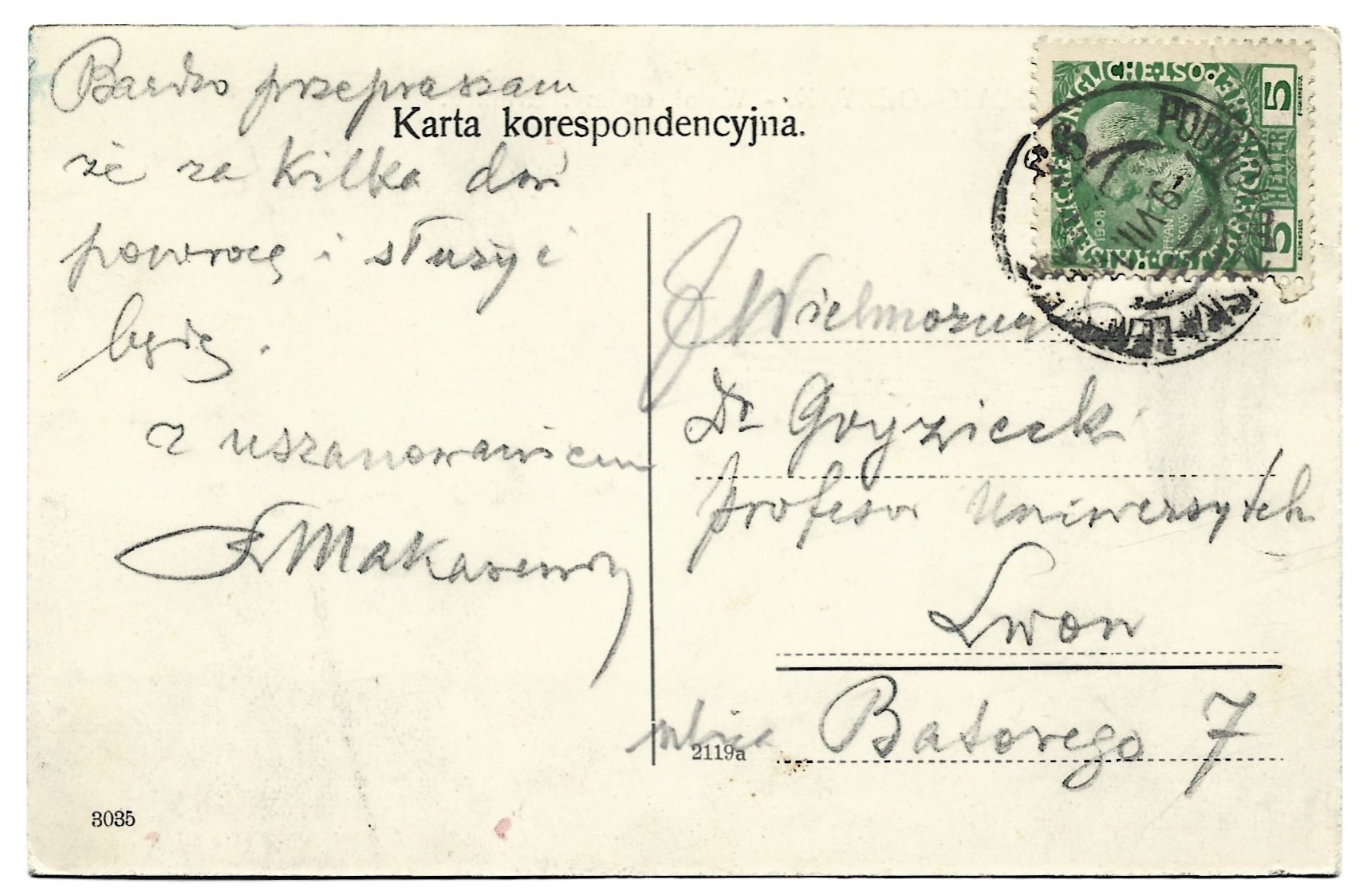 Pocztówka - Pozdrowienie z PODWOŁOCZYSK. - Widok ogólny. Granica - KRESY WSCHODNIE