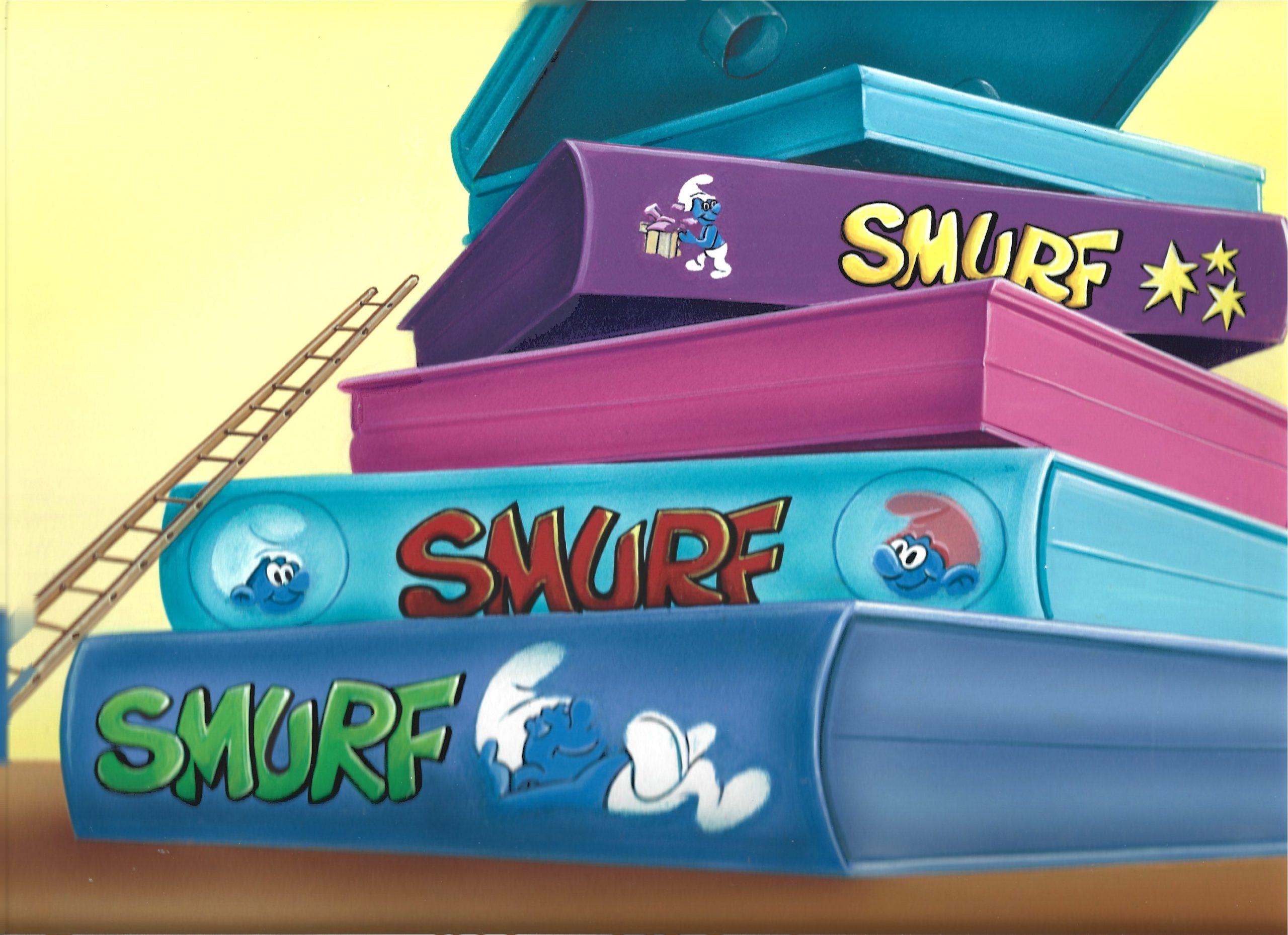 Zestaw animacyjny z bajki Smerfy - projekt i tło