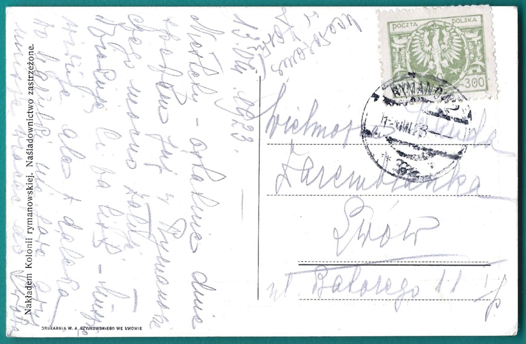 Pocztówka - Rymanów-Zdrój: Kolonia lecznicza, 1923 r.