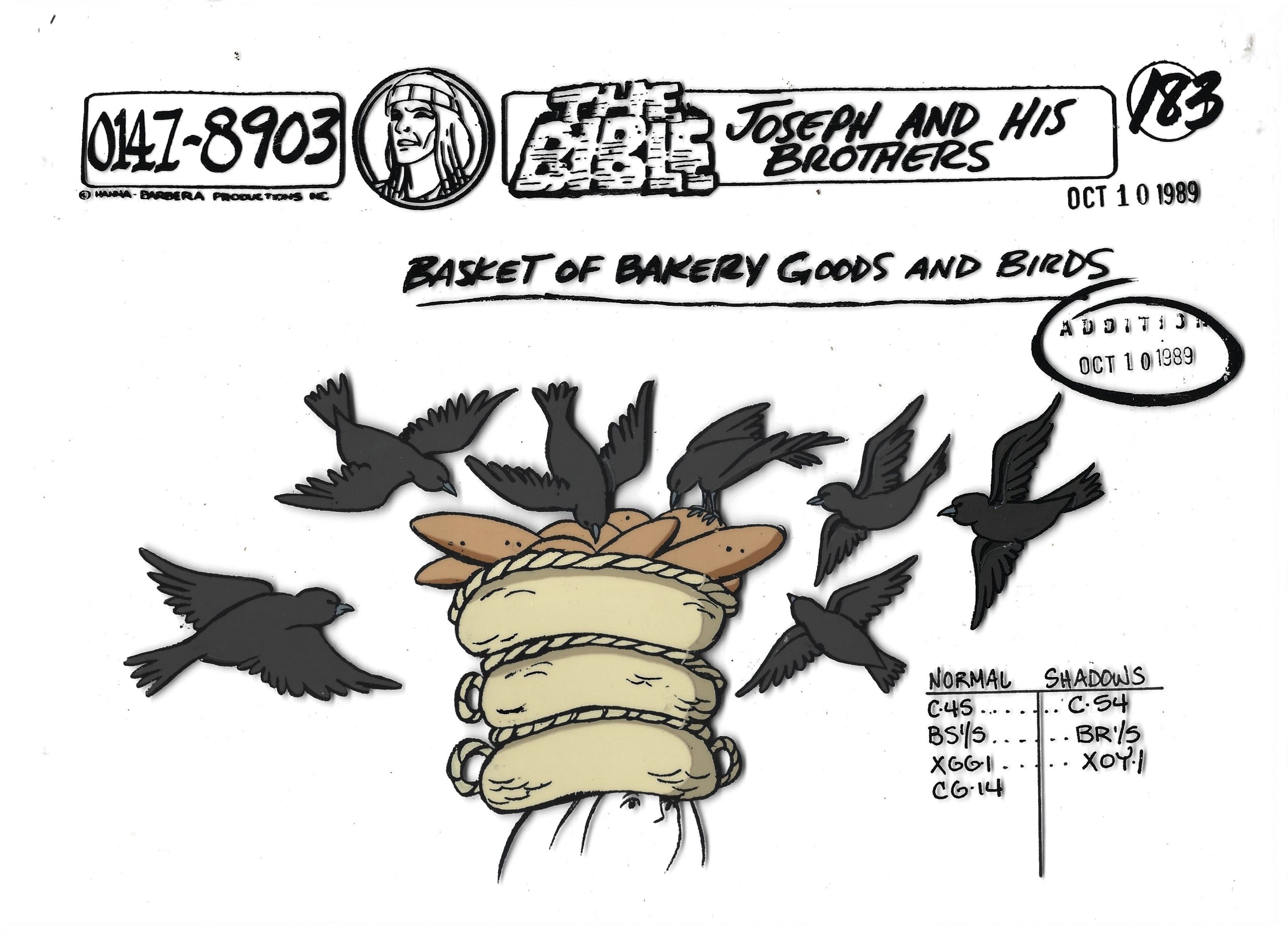 Folia animacyjna „THE BIBLE. Joseph and his brothers ”-BASKET OF BAKERY GOODS AND BIRDS // BIBLIA. Józef i jego bracia–KOSZ Z WYPIEKAMI I PTAKI