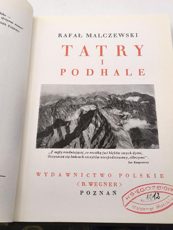Książka „Tatry i Podhale” Rafał Malczewski, 1938 r. – reprint z 1995r.