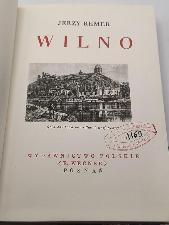 Książka „Wilno” Jerzy Remer, 1938 r. – reprint z 1955 r.