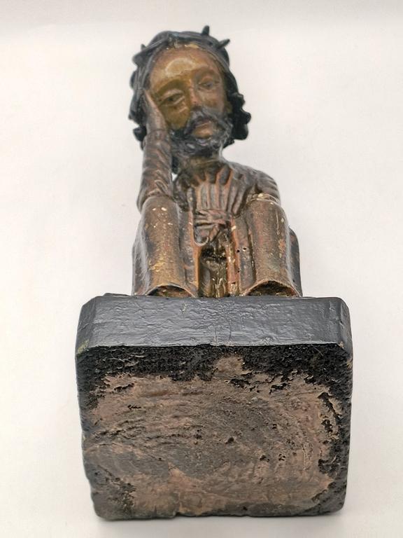 Figurka drewniana - Jezus Frasobliwy, XIX w.