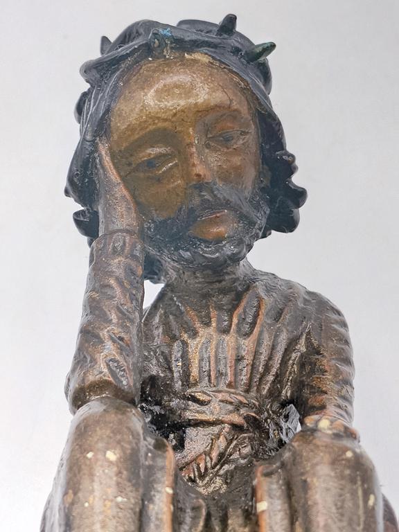 Figurka drewniana - Jezus Frasobliwy, XIX w.