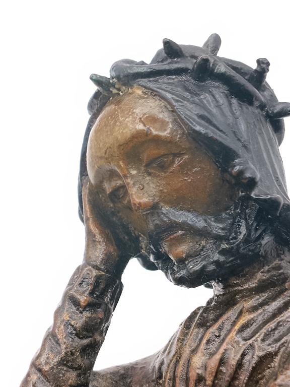 Figurka drewniana - Jezus Frasobliwy, XIX w.