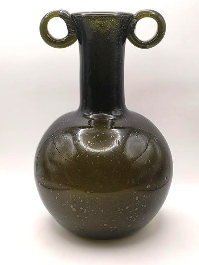 Wazon szklany zielony, PRL