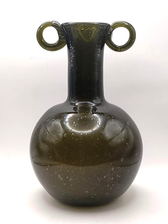 Wazon szklany zielony, PRL