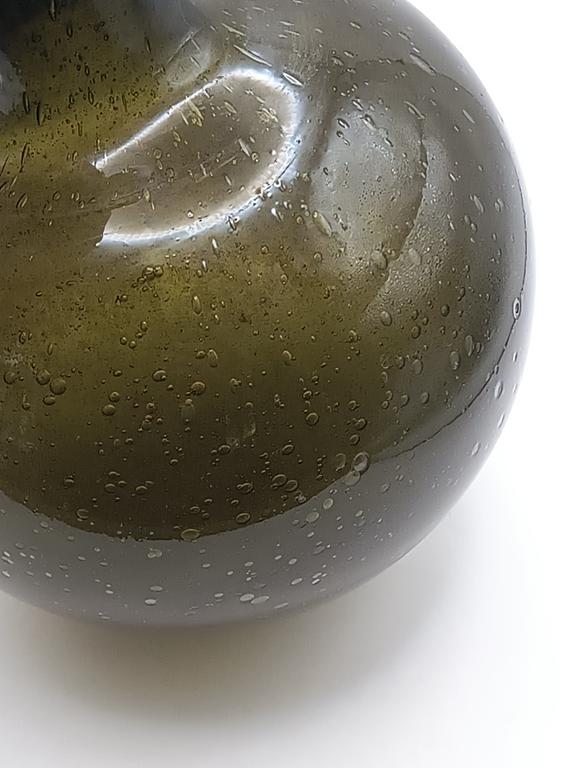 Wazon szklany zielony, PRL