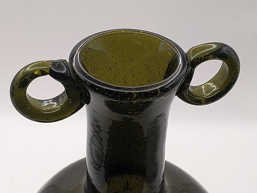 Wazon szklany zielony, PRL