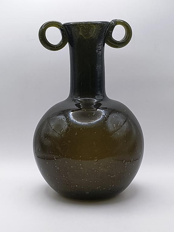 Wazon szklany zielony, PRL