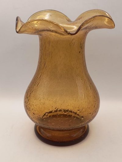 Wazon szklany miodowy PRL