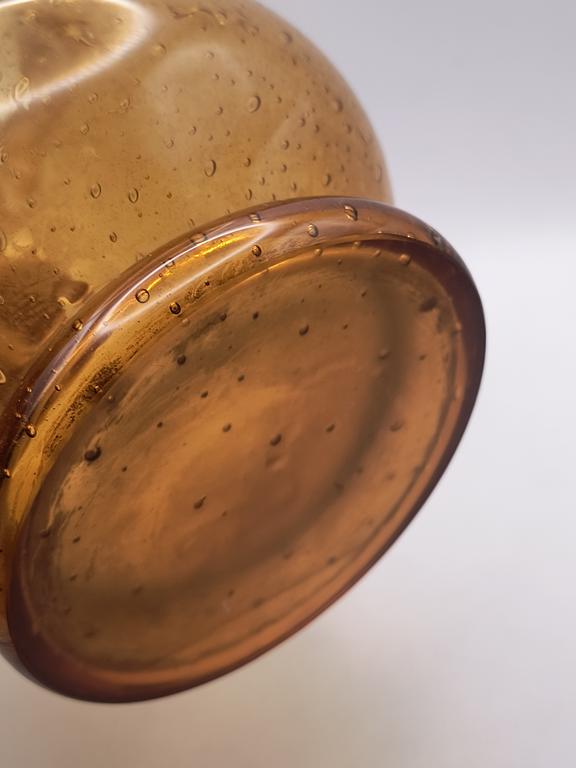 Wazon szklany miodowy PRL