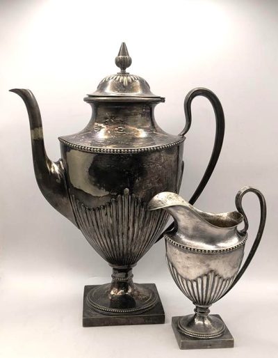 Zestaw platerowany - dzbanek z mlecznikiem - Szwecja