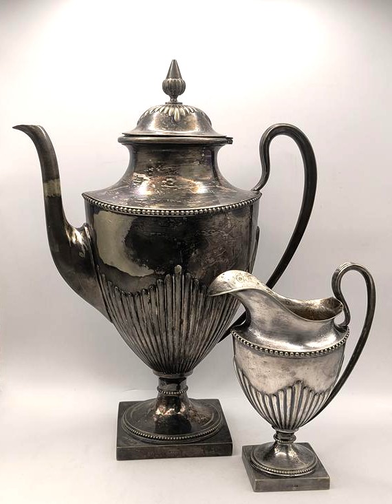 Zestaw platerowany - dzbanek z mlecznikiem - Szwecja