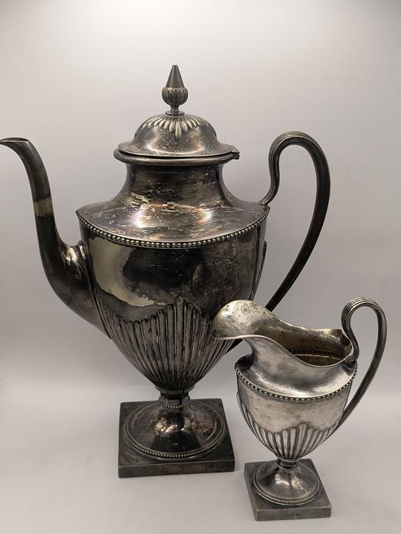 Zestaw platerowany - dzbanek z mlecznikiem - Szwecja