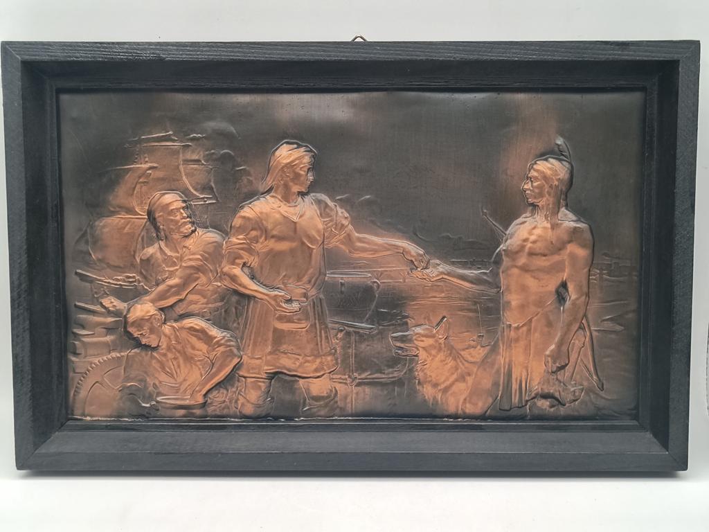 Obraz z miedzi INDIANIN - metaloplastyka