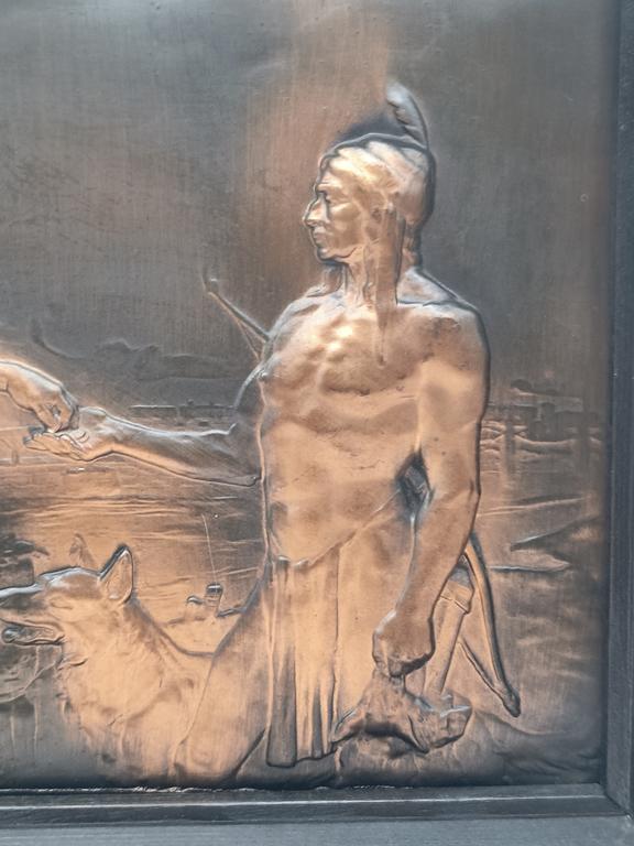 Obraz z miedzi INDIANIN - metaloplastyka