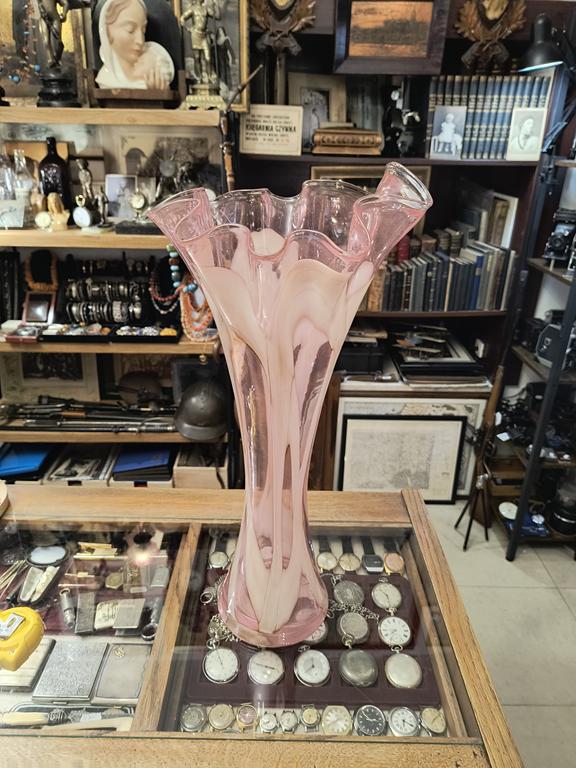 Wazon szklany różowy KROSNO - wyprzedaż