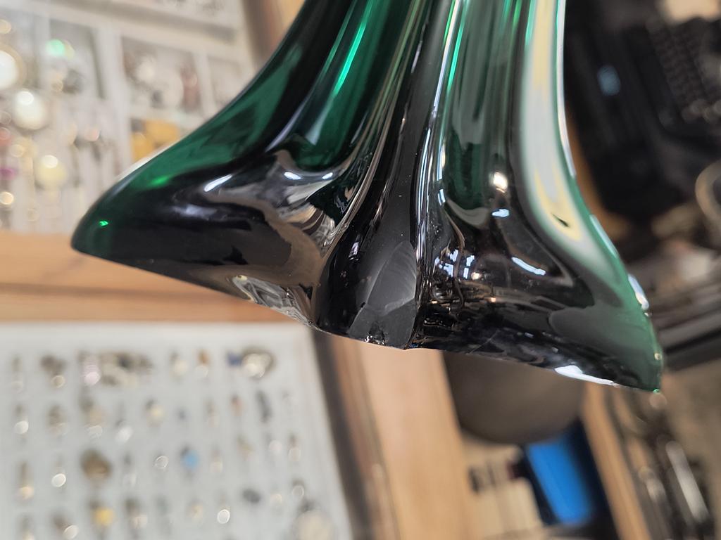 Wysoki wazon szklany zielony FLET - wyprzedaż