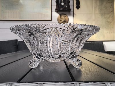 Żardyniera kryształowa - patera na nóżkach