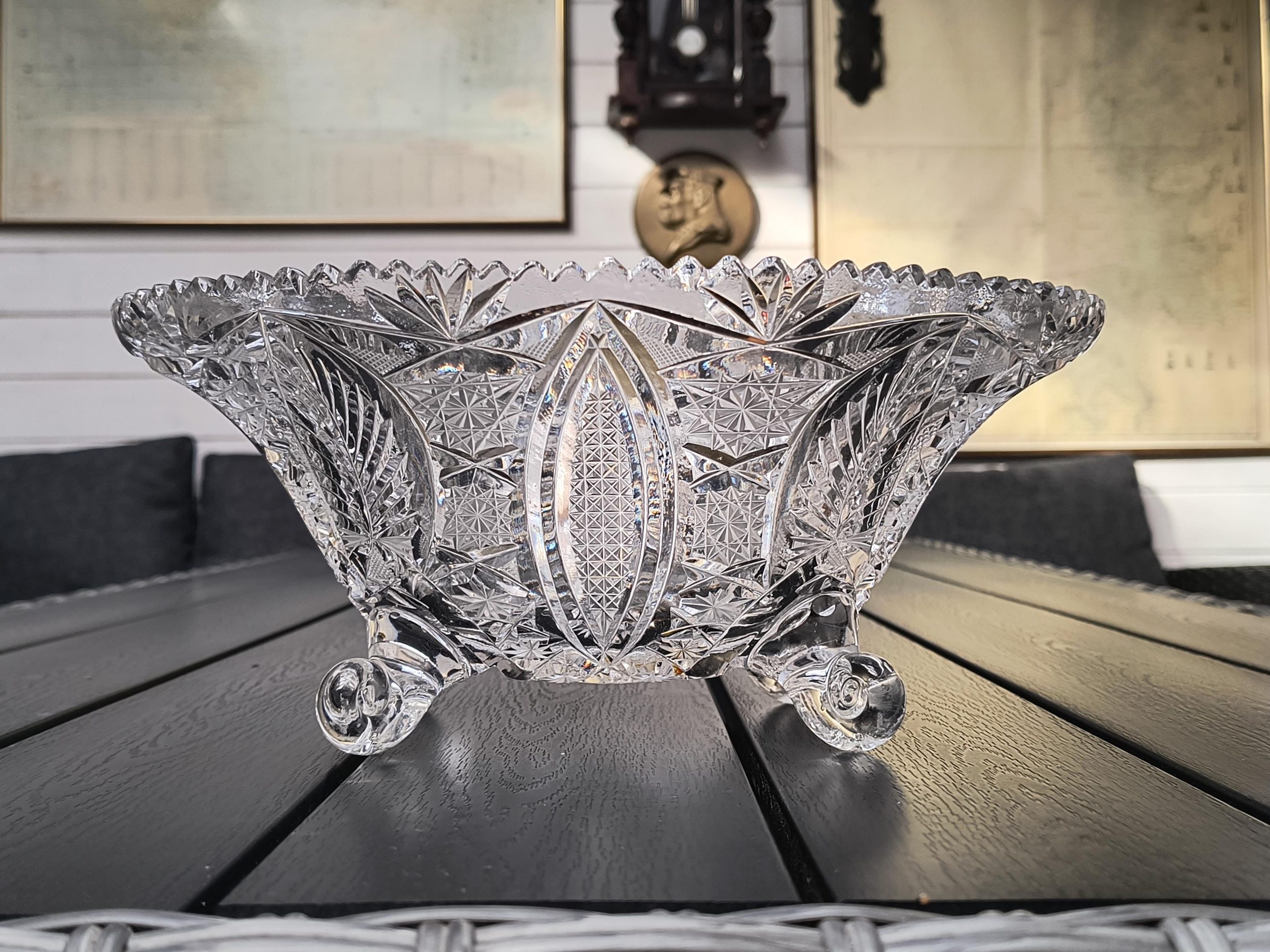 Żardyniera kryształowa - patera na nóżkach