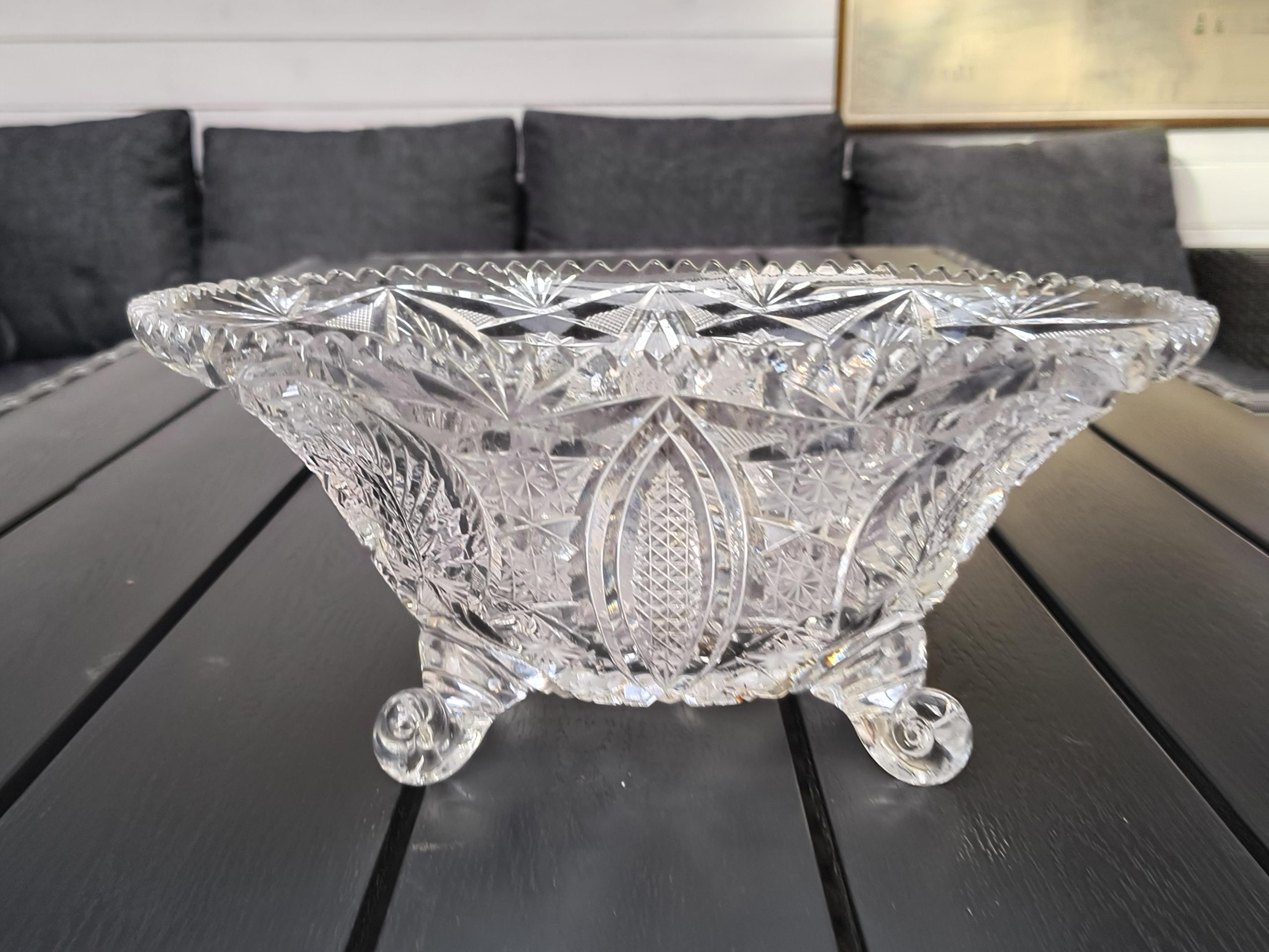 Żardyniera kryształowa - patera na nóżkach
