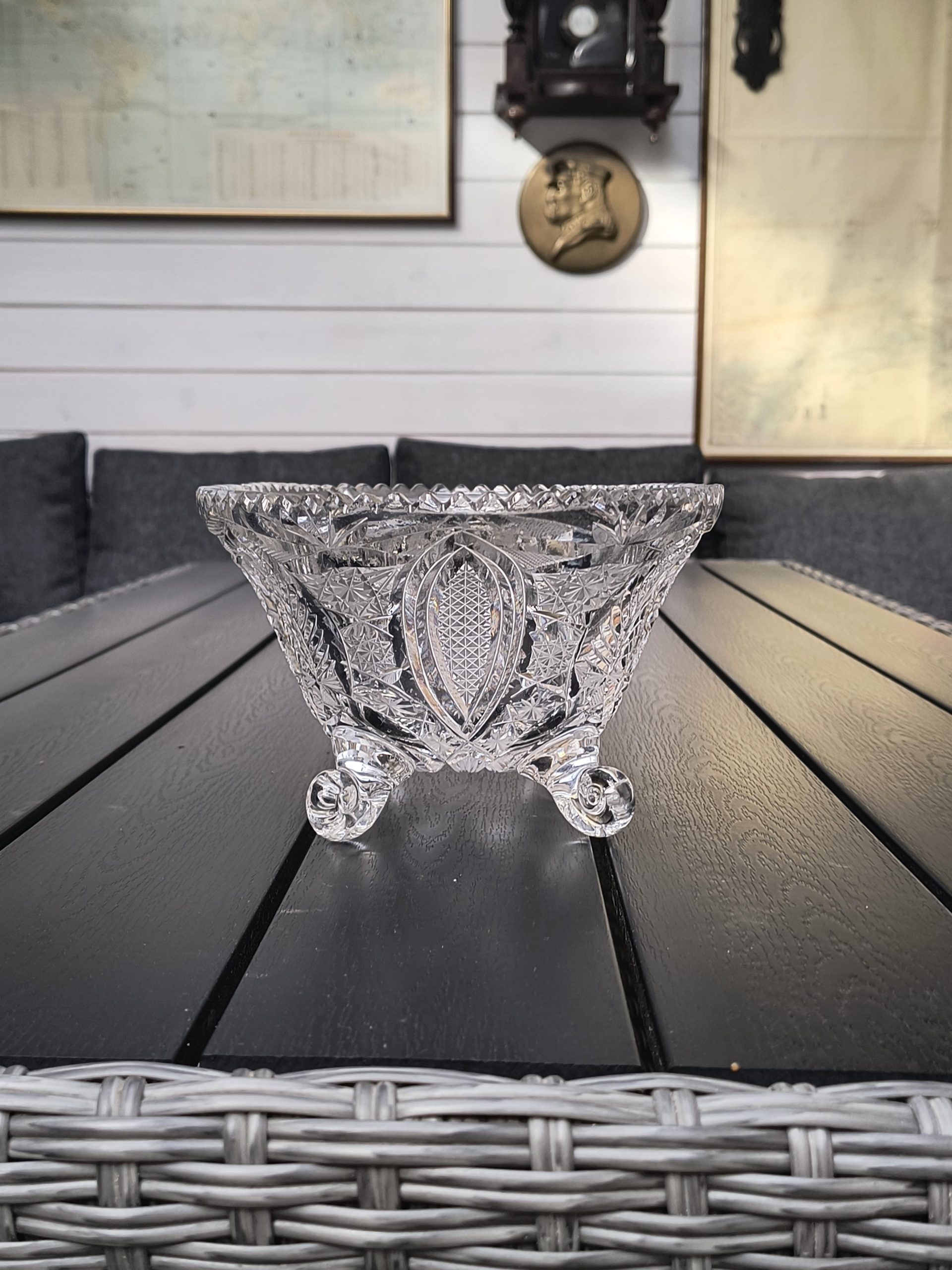 Żardyniera kryształowa - patera na nóżkach