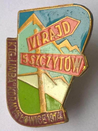 Odznaka turystyczna - VI Rajd 5 Szczytów - KTG "LIMBA" Kop. Mysłowice 1974