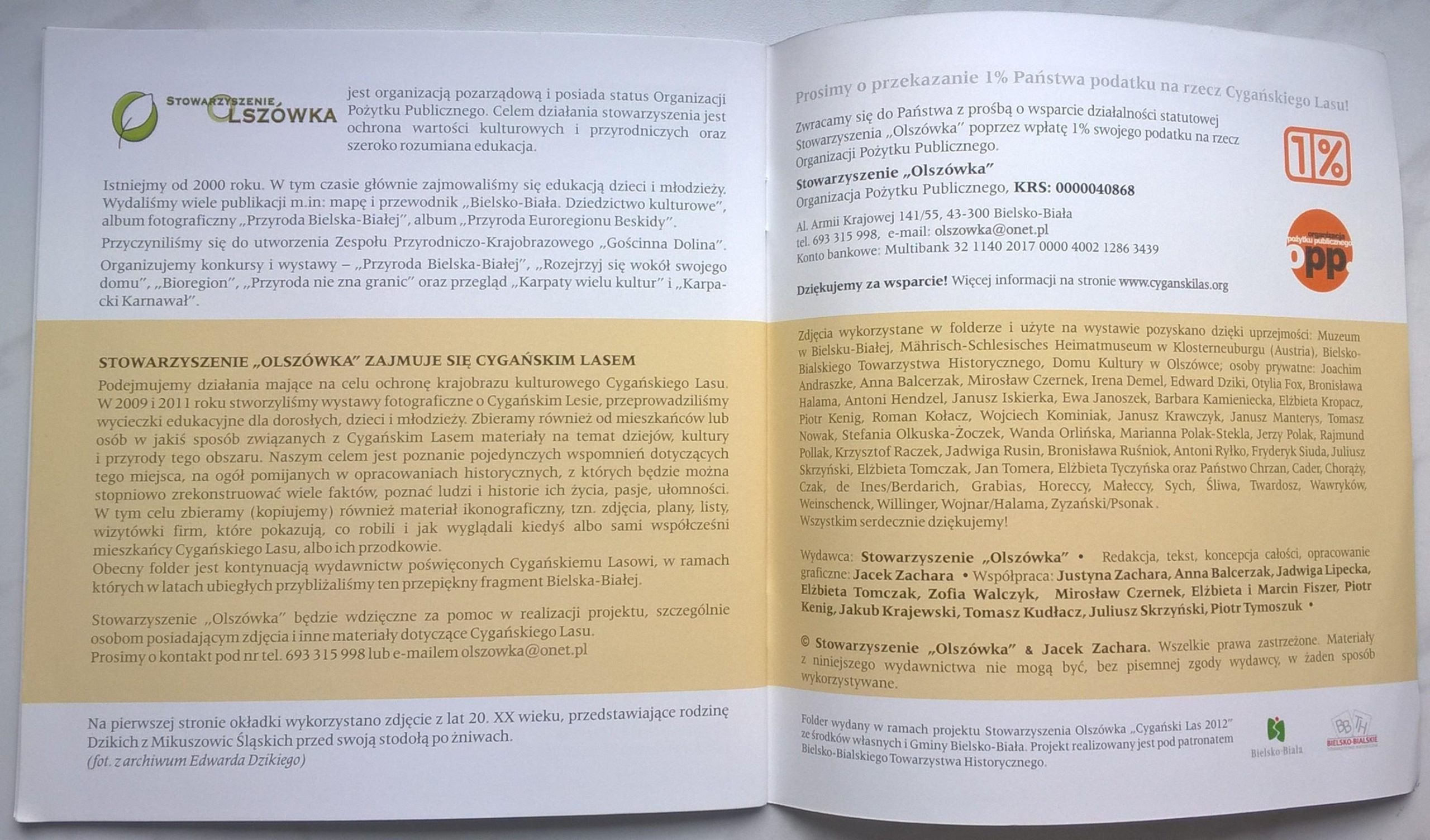 Książeczka "Cygański Las na fotografii rodzinnej", 2012 r.