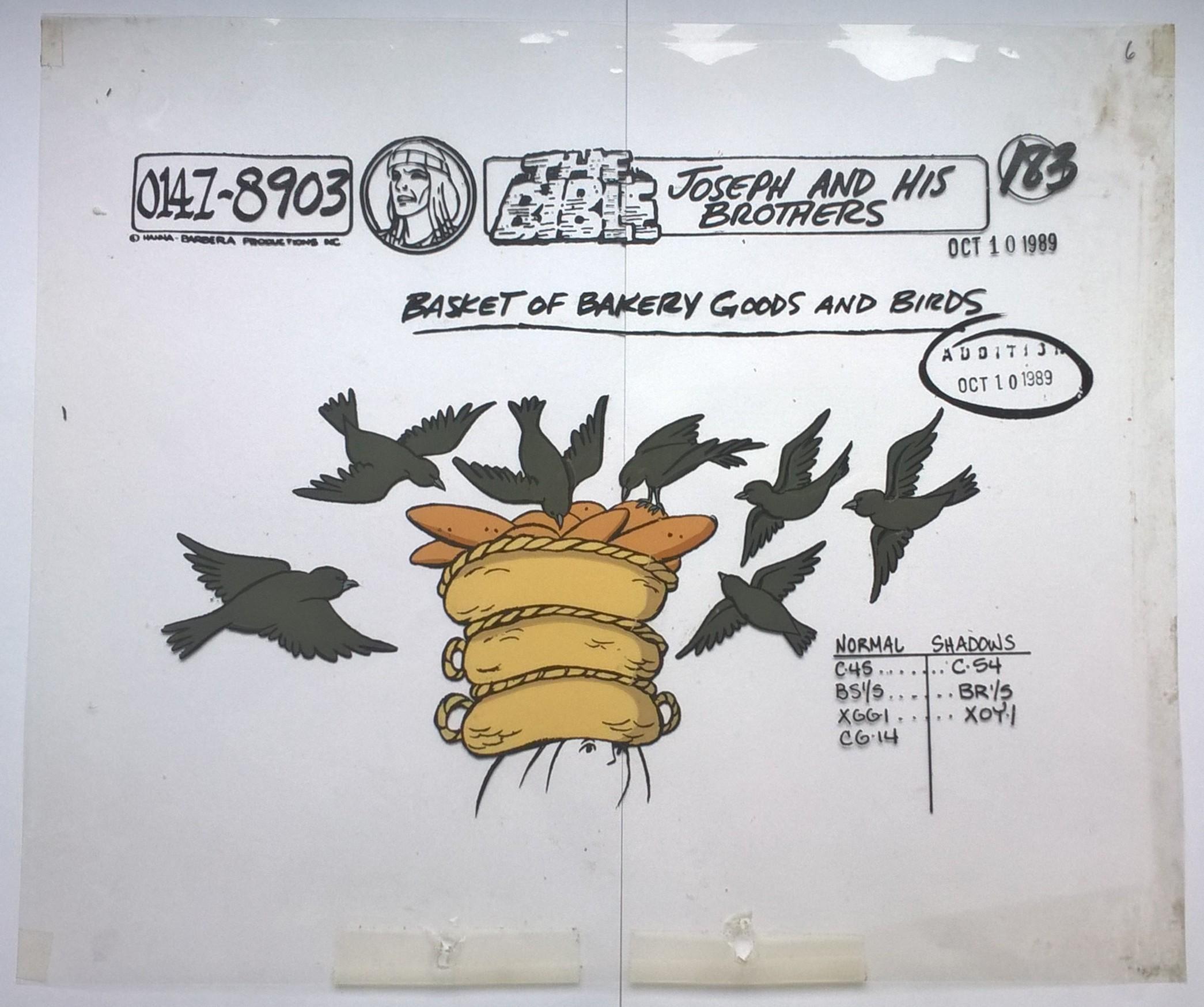 Folia animacyjna „THE BIBLE. Joseph and his brothers ”-BASKET OF BAKERY GOODS AND BIRDS // BIBLIA. Józef i jego bracia–KOSZ Z WYPIEKAMI I PTAKI