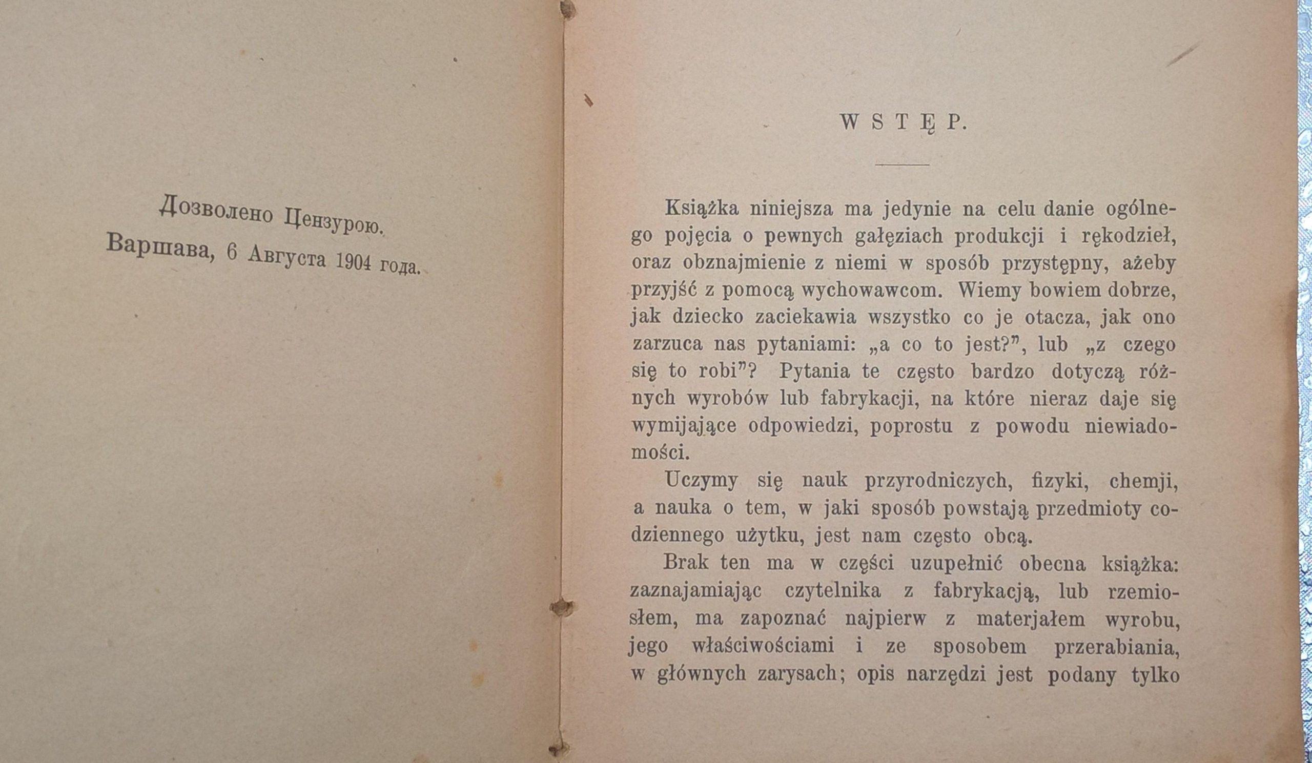 Książka "Co się z czego robi i skąd pochodzi" Marya Weryho i M. Gałecka, 1905 r.