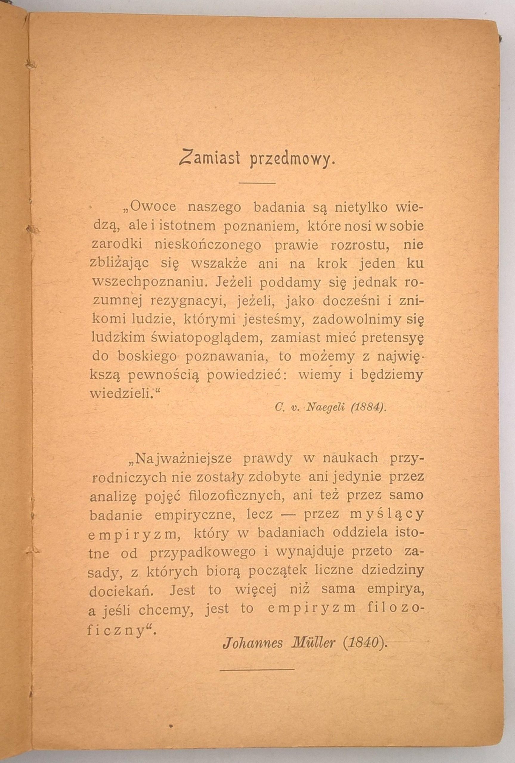 Książka "Szkice i odczyty z dziedziny biologii" Józef Nusbaum, 1900 r.