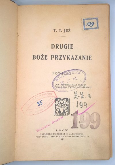 Książka "Drugie Boże Przykazanie" Powieść, T. T. Jeż