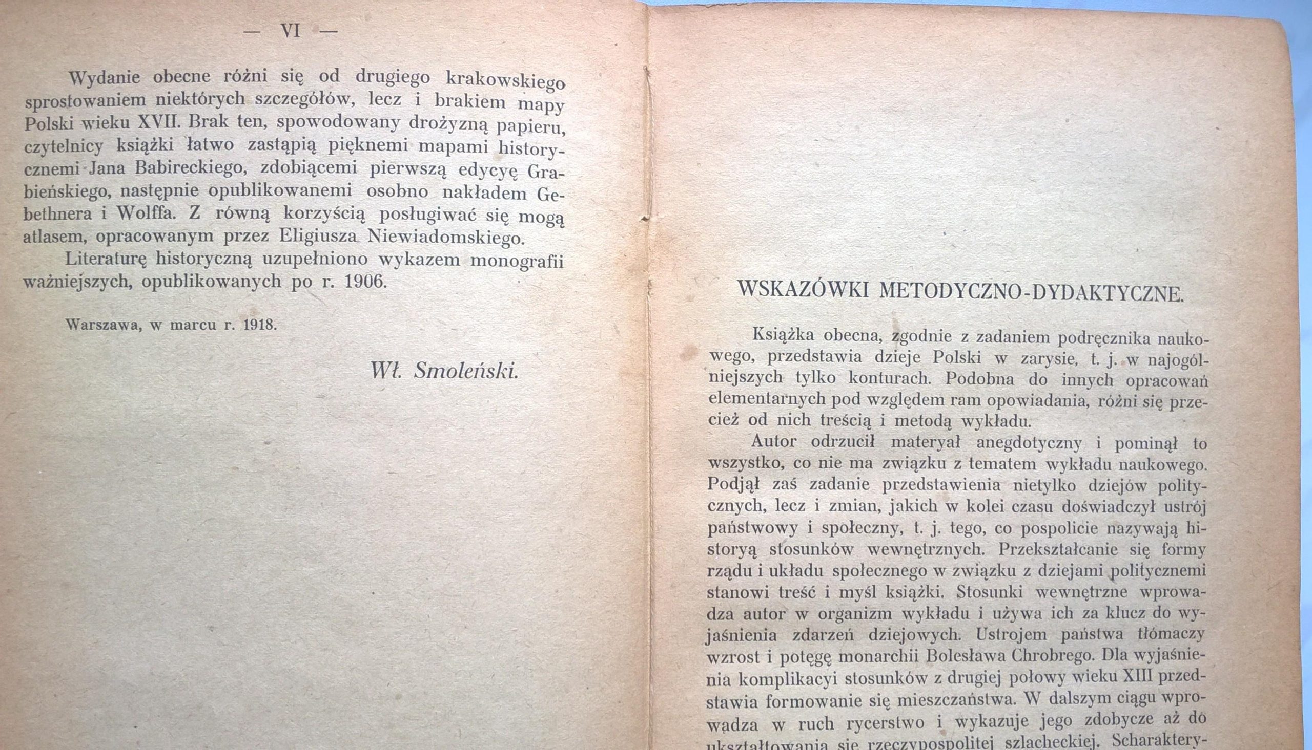 Książka "Dzieje narodu polskiego" Władysław Smoleński, 1919 r.