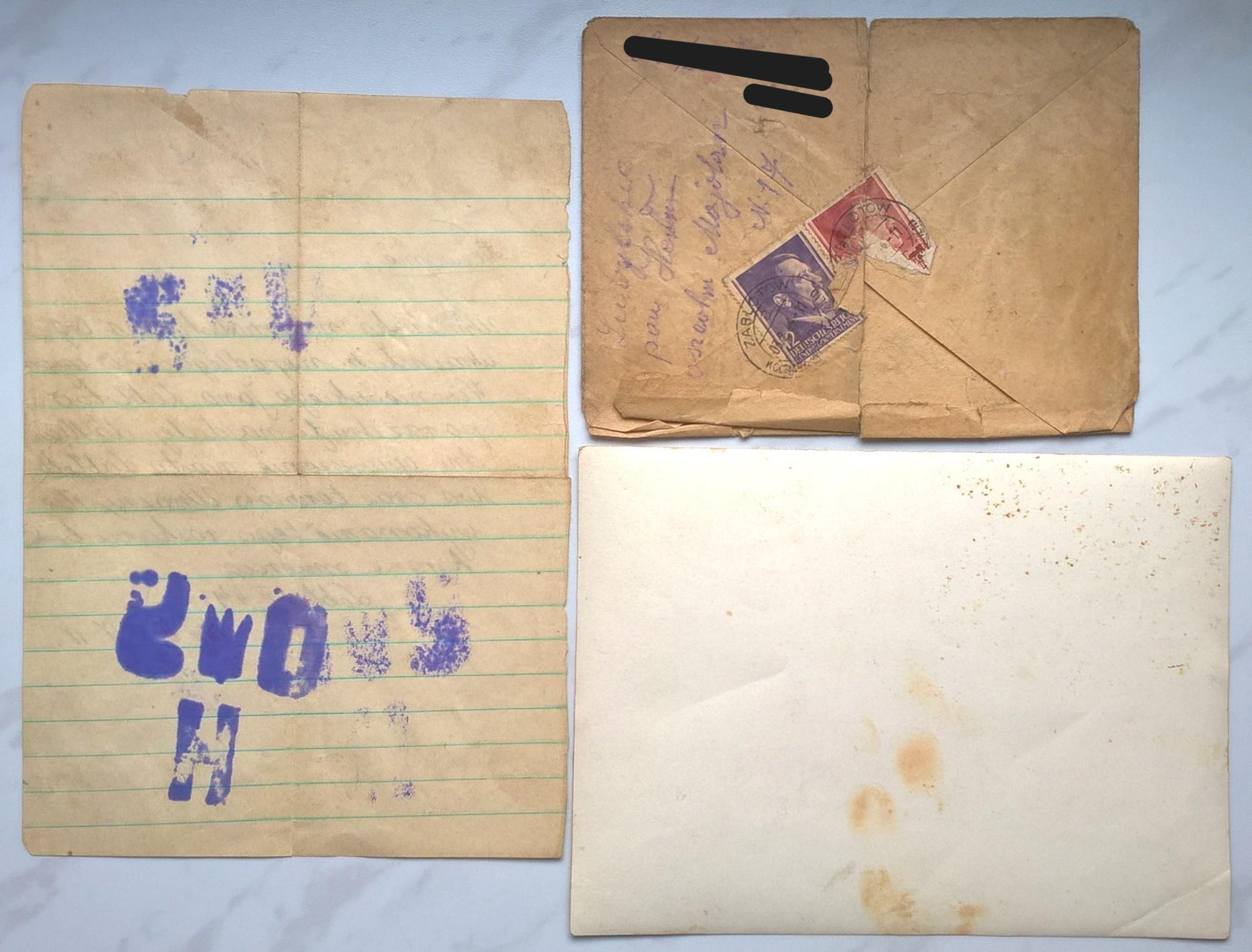 Zestaw oryginalny - dokument OUN-UPA, koperta, zdjęcie - 1944 r. - Kresy Wschodnie